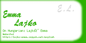 emma lajko business card